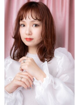 カバーヘア イヴ 戸頭店(COVER HAIR EVE) 前髪パーマベビーピンクオンブレこなれミディZ戸頭10代20代30代