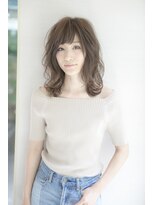 黒髪/グレーベージュ/レイヤーロング/前髪パーマ/銀座
