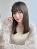 斜めバング/グレージュカラー/アッシュカラー
