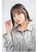 <オバマ>『インナーカラー×切りっぱなしボブ』フェザーバング
