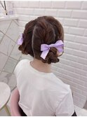 編み込みツインお団子＊まゆ