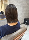 切りっぱなしボブ/函館/グレージュカラー