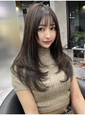 ワンカールレイヤースタイル グレージュカラー