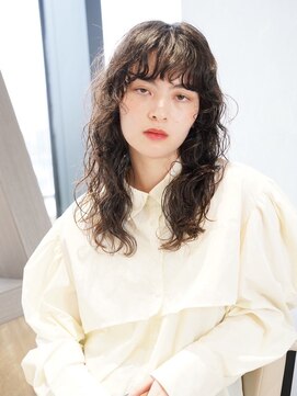 エムスラッシュ みなとみらい馬車道店(M SLASH) 前髪パーマ/ソフトソバージュ/外国人風/ダークアッシュ