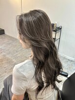 ブレンド 渋谷(BLend)&nbsp;前髪ハイライトカラーこなれミディイメチェンウェーブパーマ