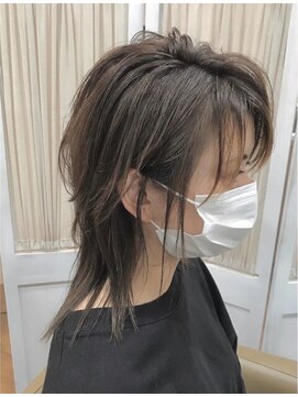 ヘアカフェ コトノハ(hair cafe Kotonoha) 【コトノハ】ロングウルフレイヤー中顔面短縮シャギーウルフ
