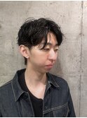 センターパート×ニュアンスパーマ