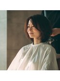 大人エレガントな、ひし形レイヤーボブ