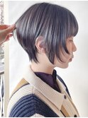 【morio 原宿】黒髪 ショートウルフ 顔周りレイヤー