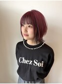 レイヤーボブ×ピンクデザイン