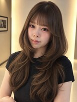 チル 福井駅前店(Chill)&nbsp;福井駅前/レイヤーカット/ハッシュカット/顔周りカット/オリーブ