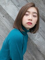 ルティア(Lutia) センターパート ワンレンボブ アッシュブラウン ☆