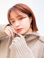 ミィ 表参道(mee.)&nbsp;【mee.】オオニシ　外ハネミディアム　オレンジブラウン