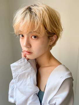 アム(amu) ブリーチパーマ×ショートボブ/マッシュショート/ショートパーマ