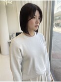 タッセルボブ切りっぱなし美肌カラー透明感オレンジブラウン