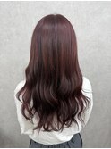 ブリーチなしカシスレッドカラー♪♪