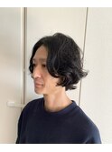 アップバングショート【ツーブロック刈り上げ黒髪ミディアム】