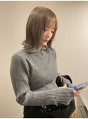 ケアブリーチミルクティーベージュミディアムレイヤーボブ韓国