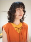 重みを残したウルフパーマ