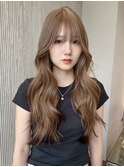 ハイトーンカラーブロンドミルクティーベージュ顔周りレイヤー◆