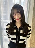 アプリコットオレンジハイライトカラーバレイヤージュ