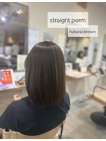ティーズピーク(ty s peak) 肌なじみ良いナチュラルブラウンにストレートパーマで艶髪に♪