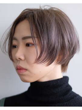 ルプラ ガーデン(le-pla garden) ミルクティー#ダブルカラー#前下がりショート#ケアブリーチ