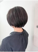 大人可愛い小顔丸みショートボブ　20代30代40代