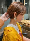 大人可愛いｘ丸みショートｘミルクティーブラウンｘショートボブ