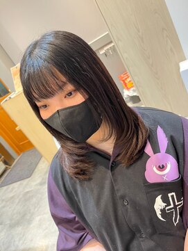 エヌアンドエー 草加店(N&A) 艶髪レイヤーカット/姫カット/黒髪/髪質改善カラー