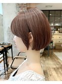 “岩田莉奈”地毛風縮毛矯正美髪髪質改善ショートボブ　新宿