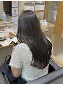 ストレートヘア/夏のヘアアレンジ/オリーブグレージュ
