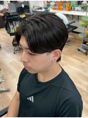 横浜毛流れセンターパートニュアンスパーマフェザーパーマ40代◆