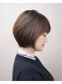 ローグラ/大人ボブ/切りっぱなし/丸みのある髪型/50代髪型女性