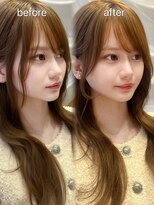 バイオレット 表参道店(Violet) 前髪顔周り小顔似合わせミディアムレイヤーベージュカラー