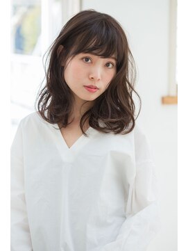 アドラーブル 長岡リップス旭岡店(adorable) 無造作カール♪暗髪フェミニンロブ☆
