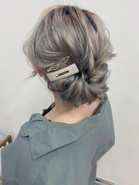 アップヘアアレンジ*ハイトーングレージュ/心斎橋&難波&なんば