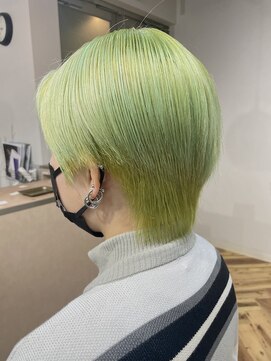 ラニヘアサロン(lani hair salon) ライムグリーン（ブリーチ３回）