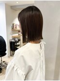 【大平優香】切りっぱなしボブ前下がりミディアム前髪顔まわり