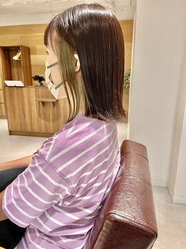 アーティクル(Article) 【Article二子玉川】オリーブインナーカラー切りっぱなしボブ