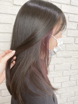 レーベン(Leben) イヤリングカラー ピンク セミロング