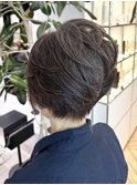 グレイヘア大人ショートボリュームアップ骨格矯正カット