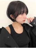 ハイライト白髪ぼかしダブルカラーインナーカラーショートボブ