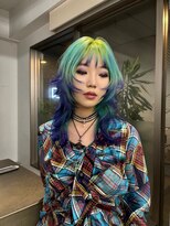 レコ 渋谷(LECO) ネオングリーン×スカイブルー×バイオレット
