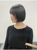 ボブヘア ラベンダーグレージュ 顔まわりカット☆