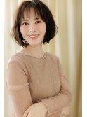 透けバング大人美人ニュアンスパーマゆるふわボブZ川口30代40代