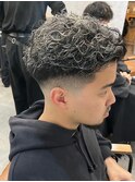 メッシュハイライトスパイラルパーマツイストパーマツーブロック