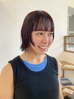 ヘアー ミュゼ 大西店(HAIR Musee) 顔まわりレイヤー/ブリーチなし/ワインレッド