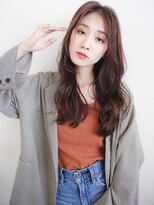 メノン(Menon)&nbsp;ウェットヘア　レイヤーカット　オリーブベージュ　ロング　前髪