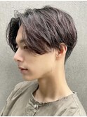 大分ツーブロック刈り上げセンターパートニュアンスパーマ緩め